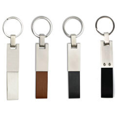 Verity HK0153 Metal Keychain with Leather Band