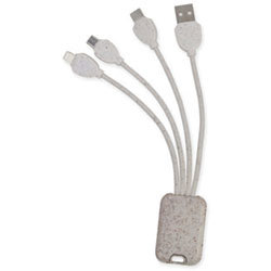 Angus HK0329 Wheat Straw 4 in 1 Charging Cable